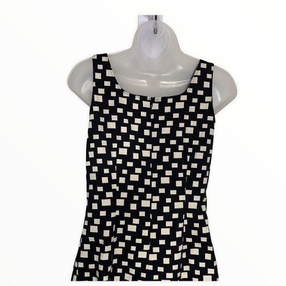 D. Exterior Sheath Pinafore Dress Black While - Picture 4 of 7